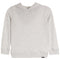 A light heather gray hooded sweatshirt with long sleeves and ribbed cuffs and hem, shown flat against a white background.