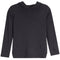A dark charcoal gray long-sleeve pullover sweater with a wide collar, shown flat against a plain white background.
