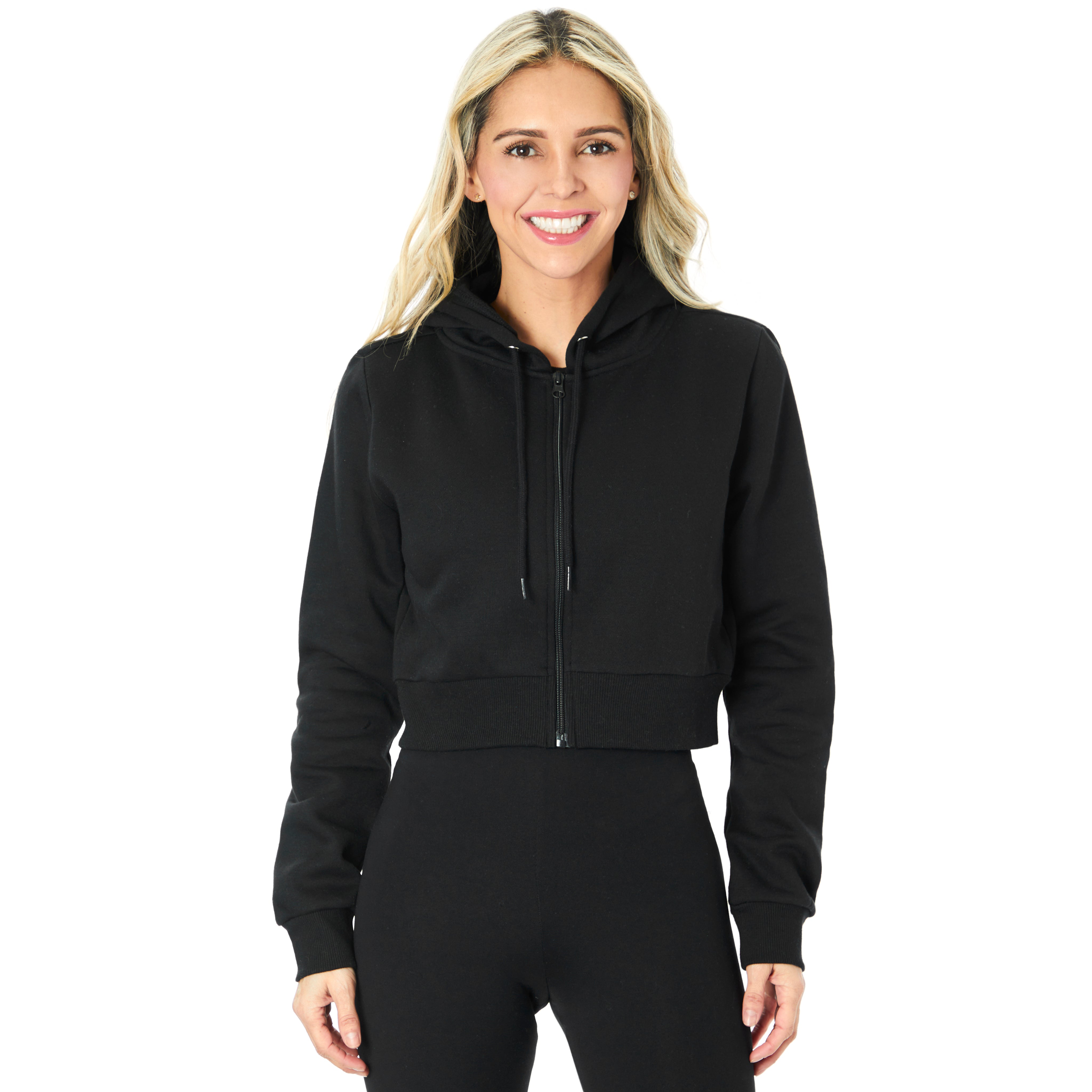 Fleece Crop Zip Hoodie - Denny's