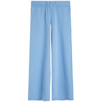 Light blue wide-leg lounge pants with an elastic waistband, shown flat against a solid white background.