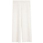 A pair of wide-leg sweatpants in a light heathered cream or off-white fabric, shown flat against a solid white background.
