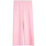 Light pink wide-leg sweatpants with an elastic waistband, shown flat against a solid white background.