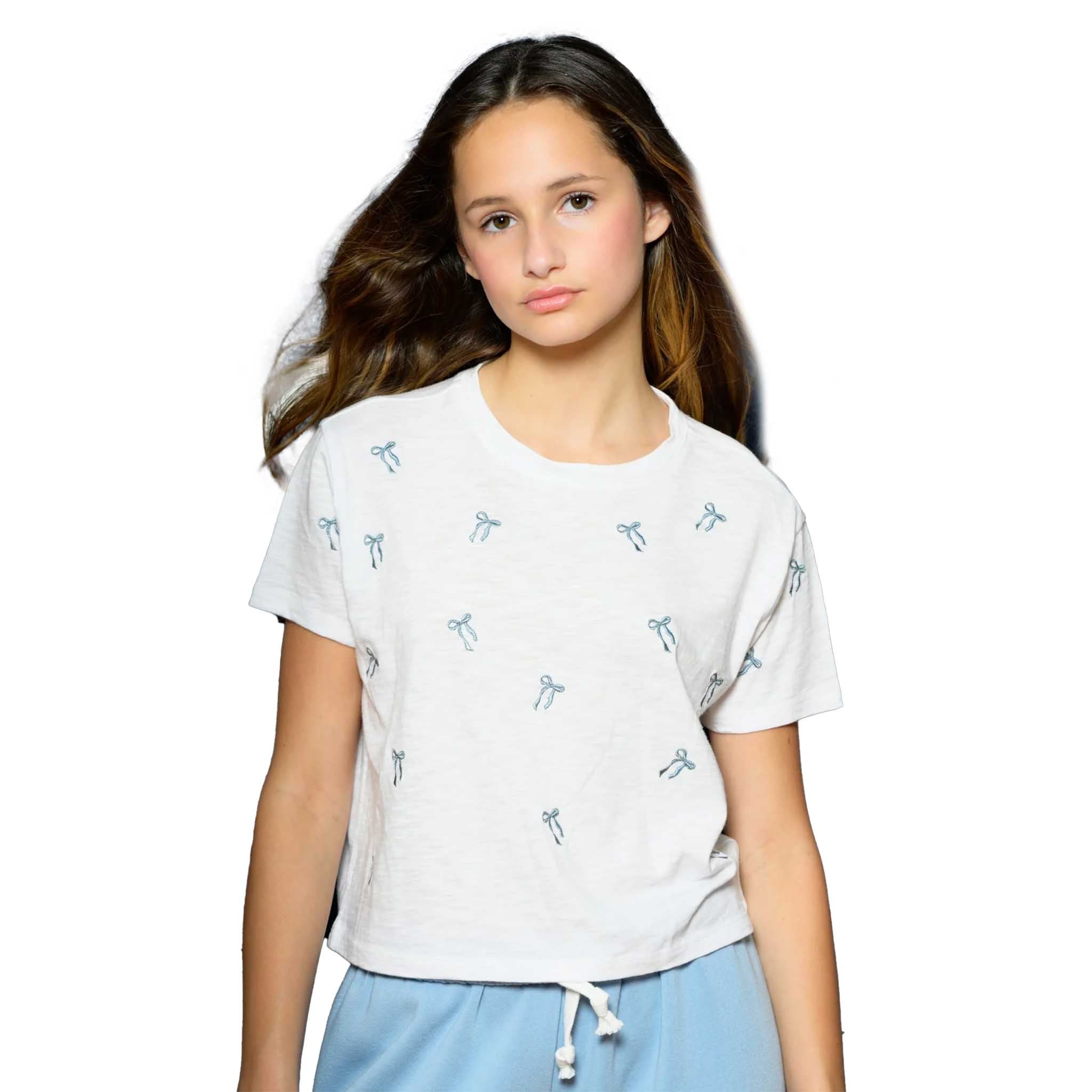 Fearless Tee With Allover Blue Bows - Denny's