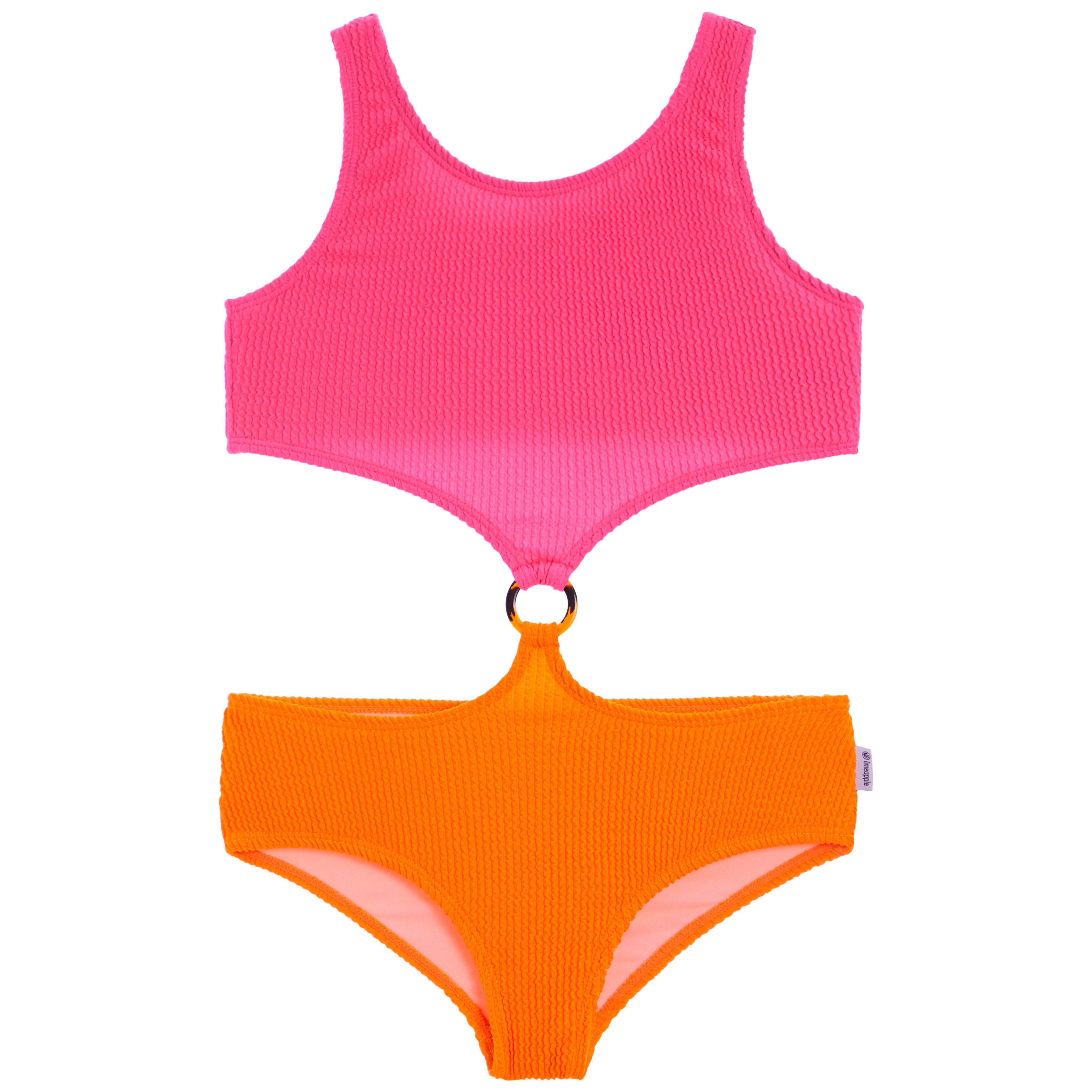 1pc Rib Cut Out Bathing Suit - Denny's