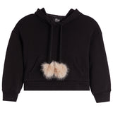 Faux Fur Pom Poms Hoodie