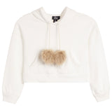 Faux Fur Pom Poms Hoodie