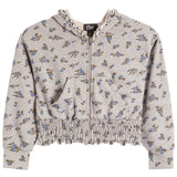 All Over Blue Floral Zip Up Hoodie
