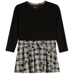 Long Sleeve Plaid Heart Bottom Dress - Denny's