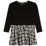Long Sleeve Plaid Heart Bottom Dress - Denny's