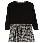 Long Sleeve Plaid Heart Bottom Dress - Denny's