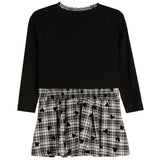 Long Sleeve Plaid Heart Bottom Dress - Denny's