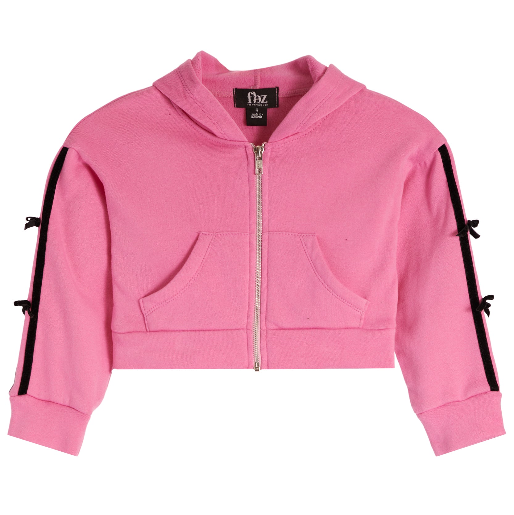 Retro Stripe And Bows Zip Hoodie - Denny's