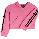 Retro Stripe And Bows Zip Hoodie - Denny's