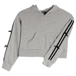 Retro Stripe And Bow Zip Hoodie - Denny's