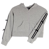Retro Stripe And Bow Zip Hoodie - Denny's
