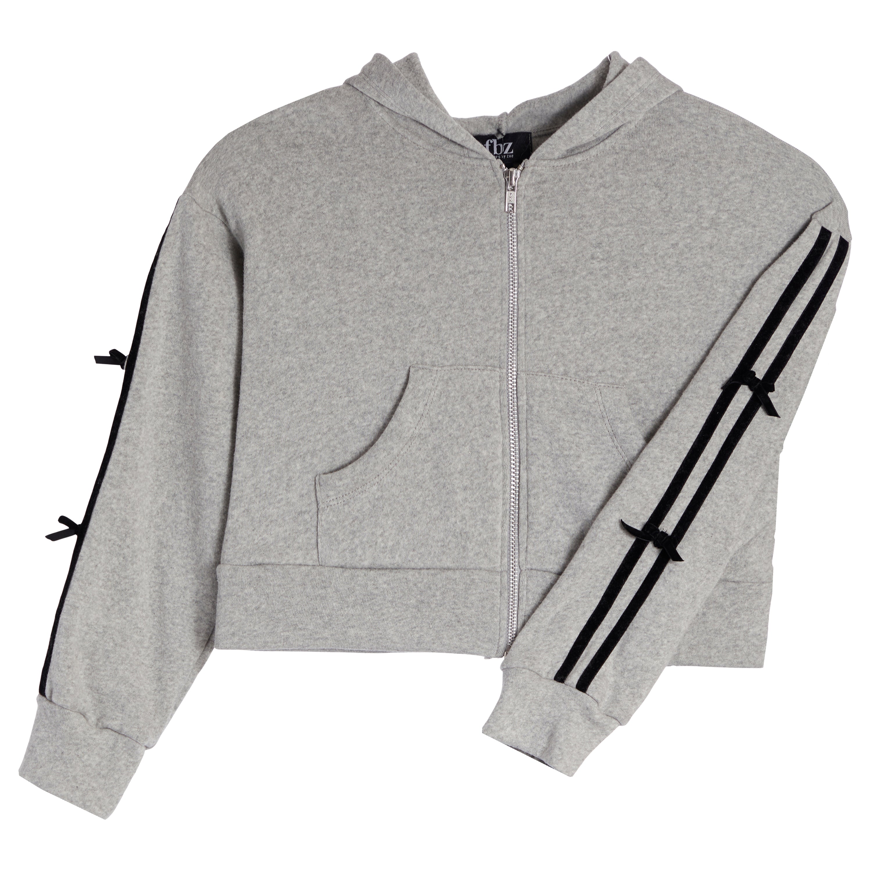 Retro Stripe And Bow Zip Hoodie - Denny's
