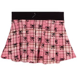 Allover Bows Plaid Skirt