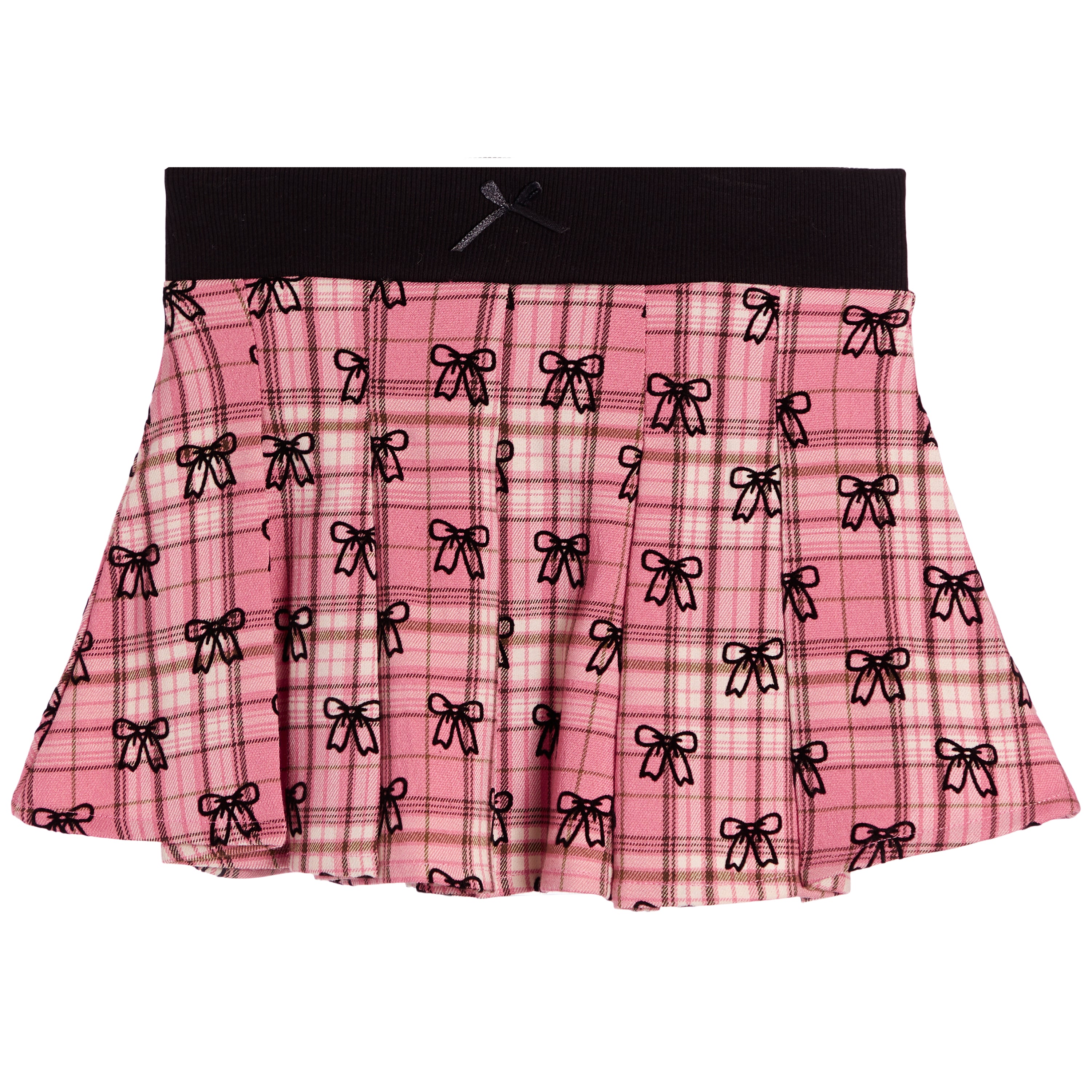 Allover Bows Plaid Skirt - Denny's