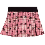 Allover Bows Plaid Skirt