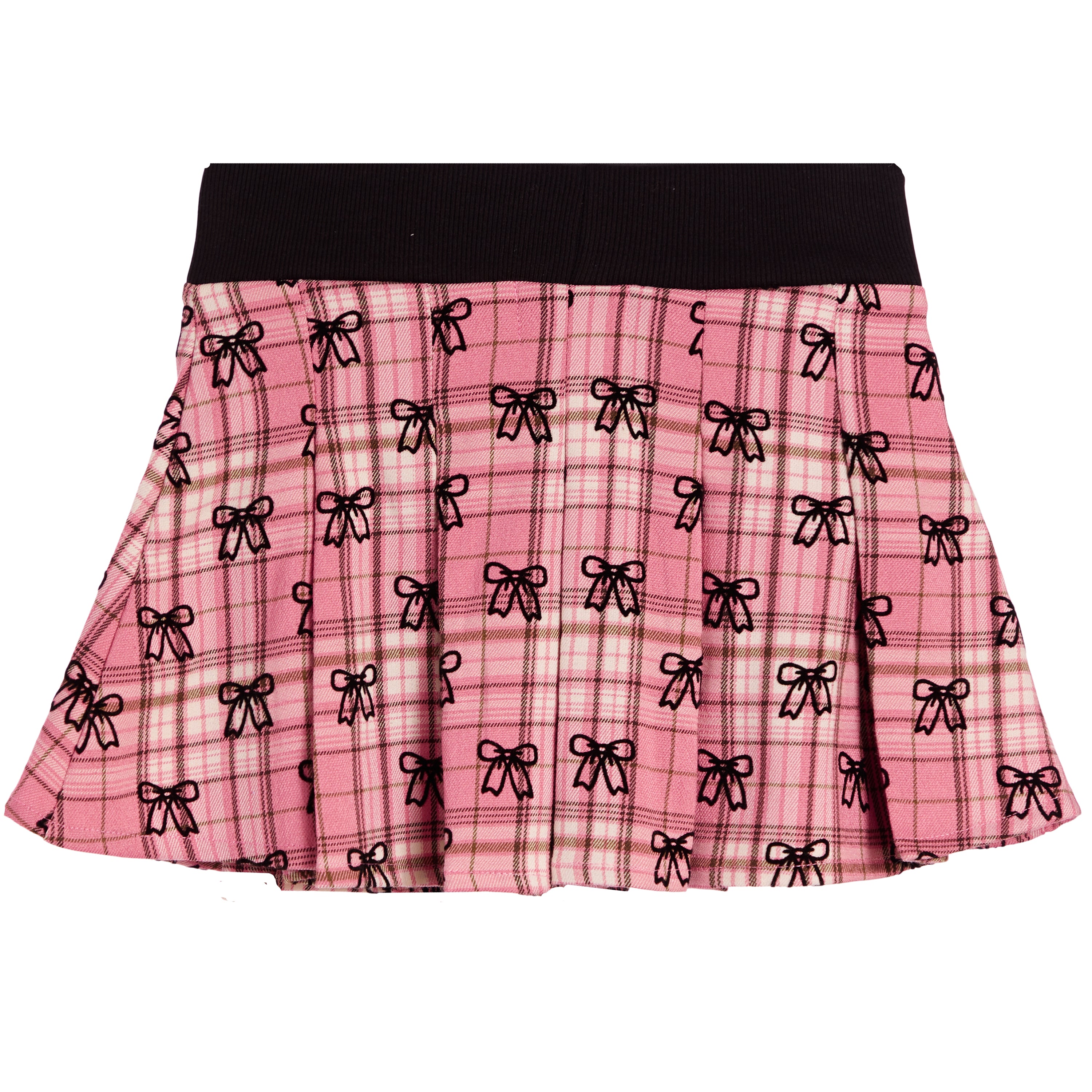 Allover Bows Plaid Skirt - Denny's