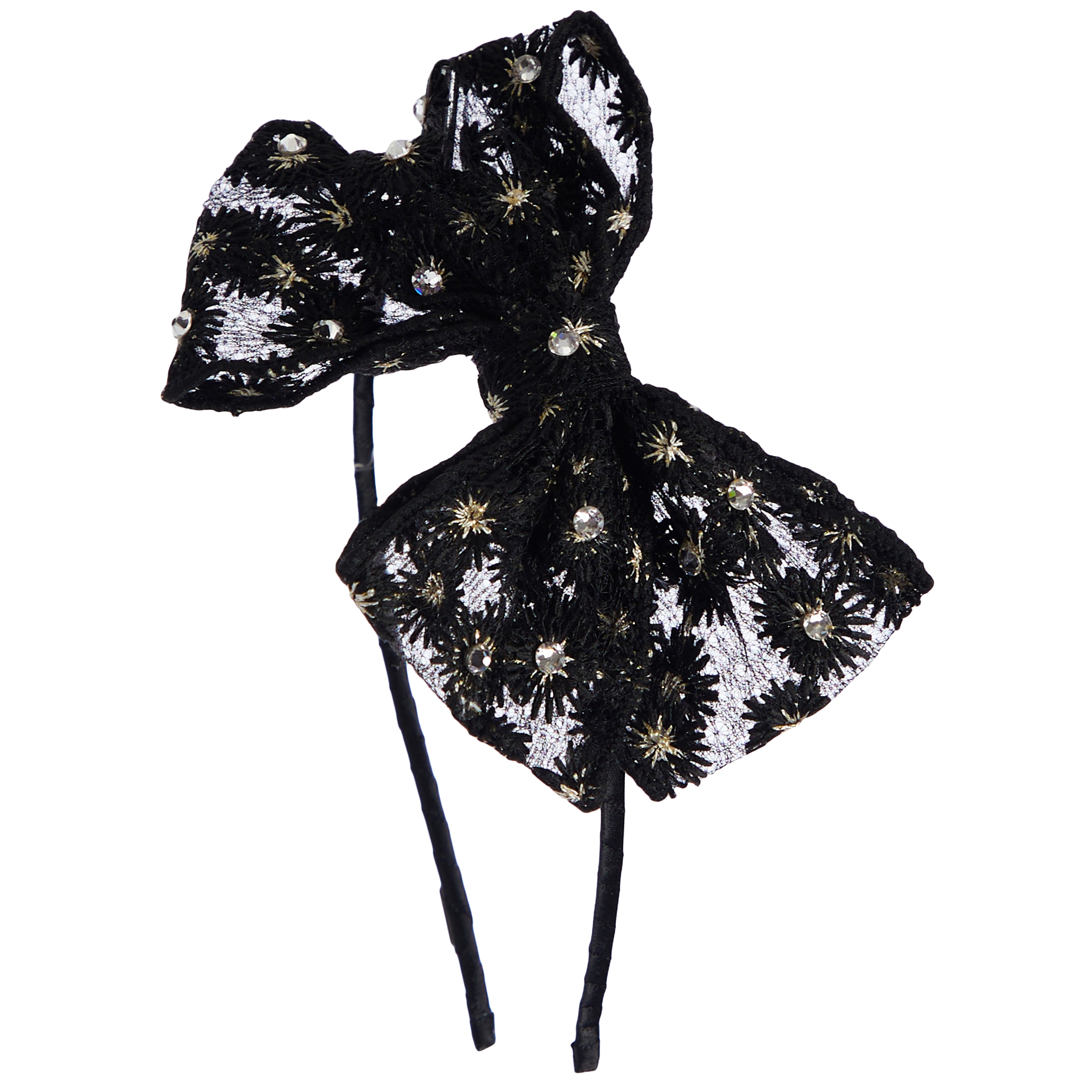 Flower Lace Bow Thin Headband - Denny's