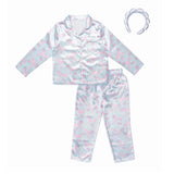 Floral Satin Satin PJ and Headband Set