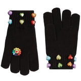 Rainbow Flower and Hearts Charm Gloves