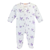 Lavender Bows Footie