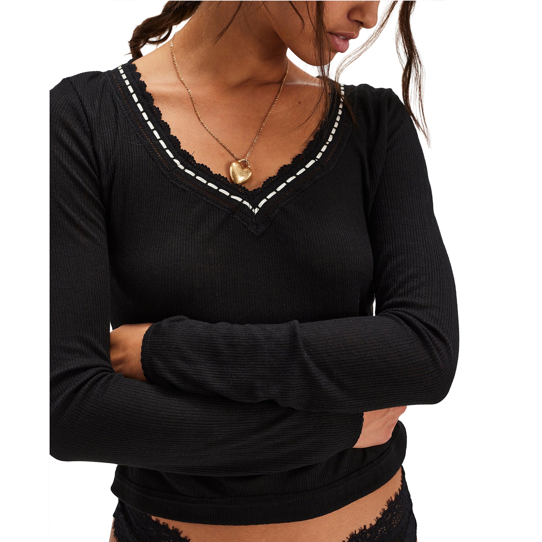 Only You Long Sleeve V-Neck - Denny's