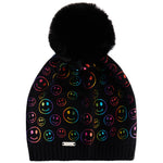 Smiley Foil Print Faux Pom Hat - Denny's