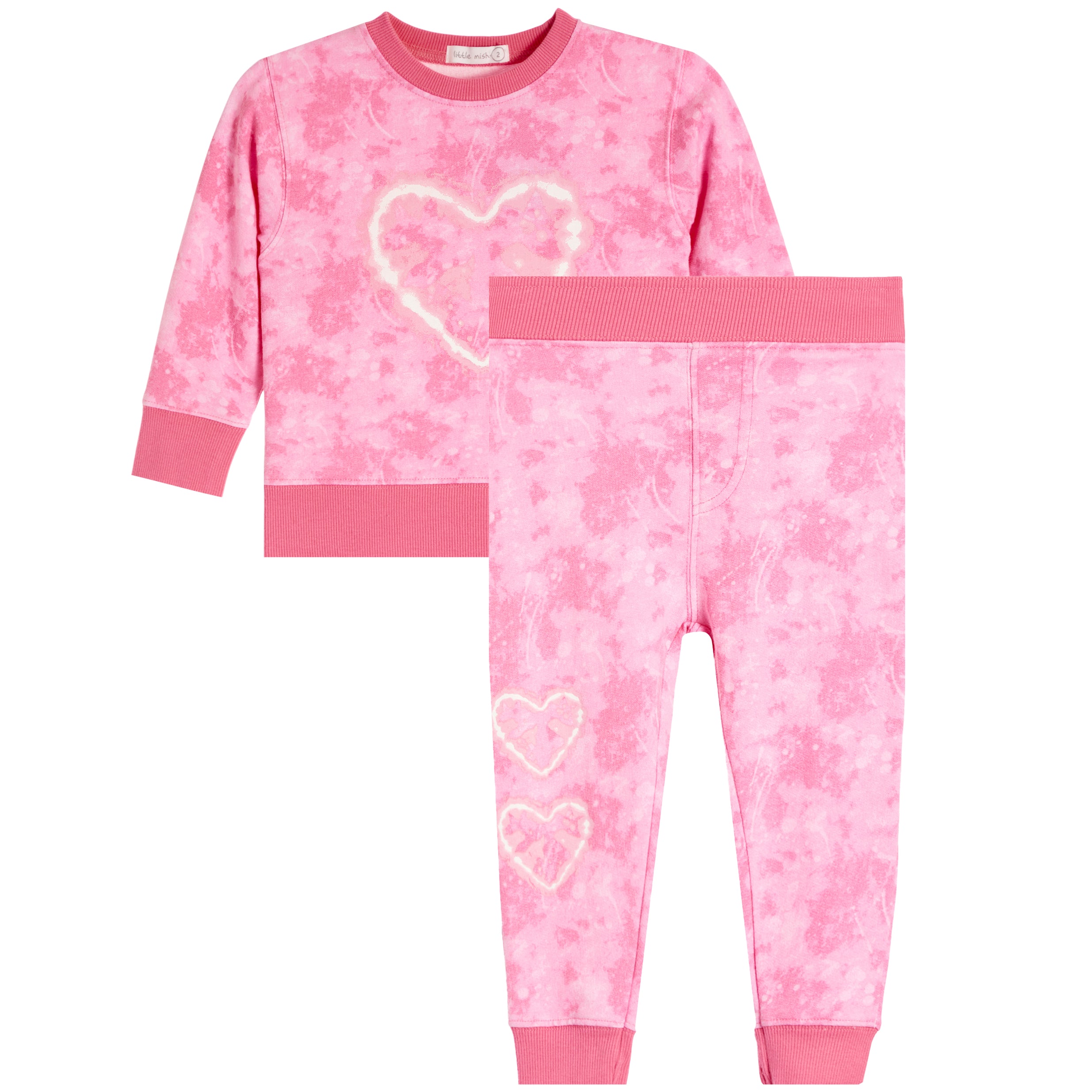 2pc Tie Dye Heart Jogger Set - Denny's