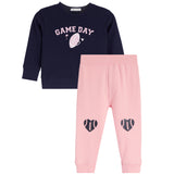 2pc Jogger Set With Pink Football Heart