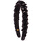 A black velvet headband embellished with black sequins and faux flowers, shown against a plain white background.