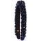 A dark navy blue velvet headband embellished with black sequins and beads, shown against a plain white background.