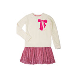 Long Sleeve Dress With Pink Bow
