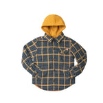 Glen Hooded Shirt In Evergreen - Denny's