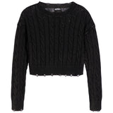 Gabby Washed Cable Sweater - Denny's
