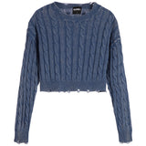 Gabby Washed Cable Sweater - Denny's
