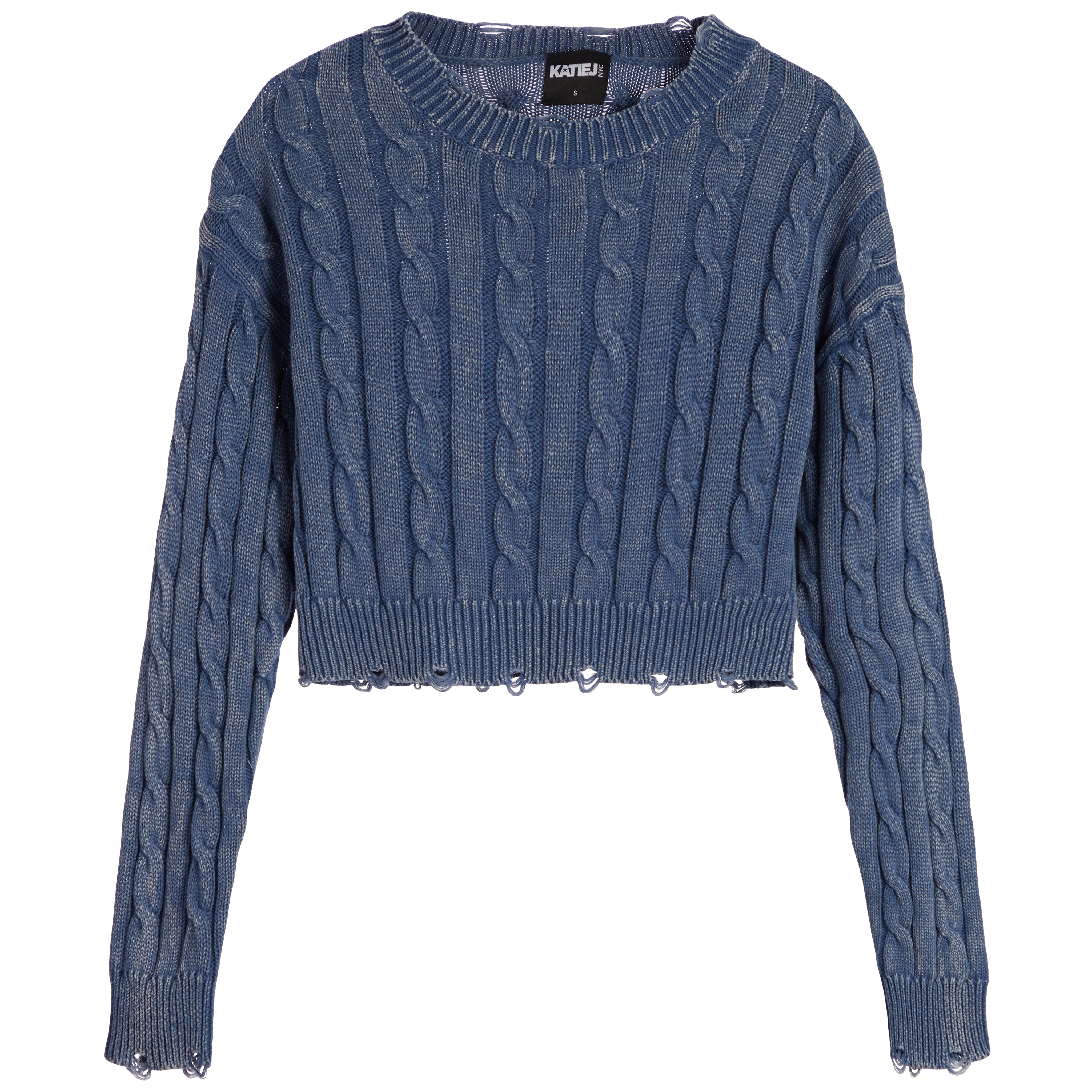 Gabby Washed Cable Sweater - Denny's
