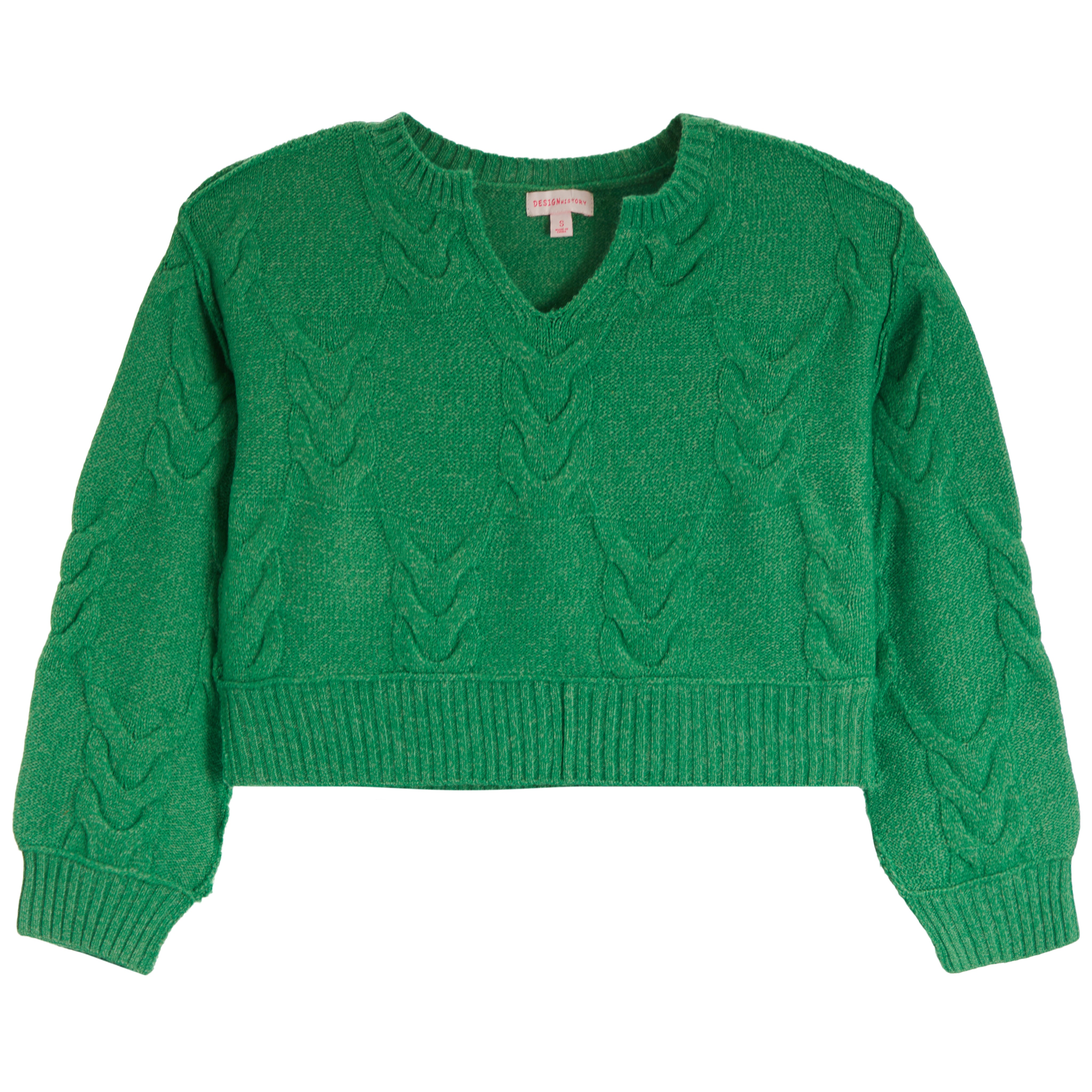 Cable Knit V-Neck Sweater - Denny's
