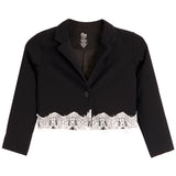 Ivory Lace Trim Blazer