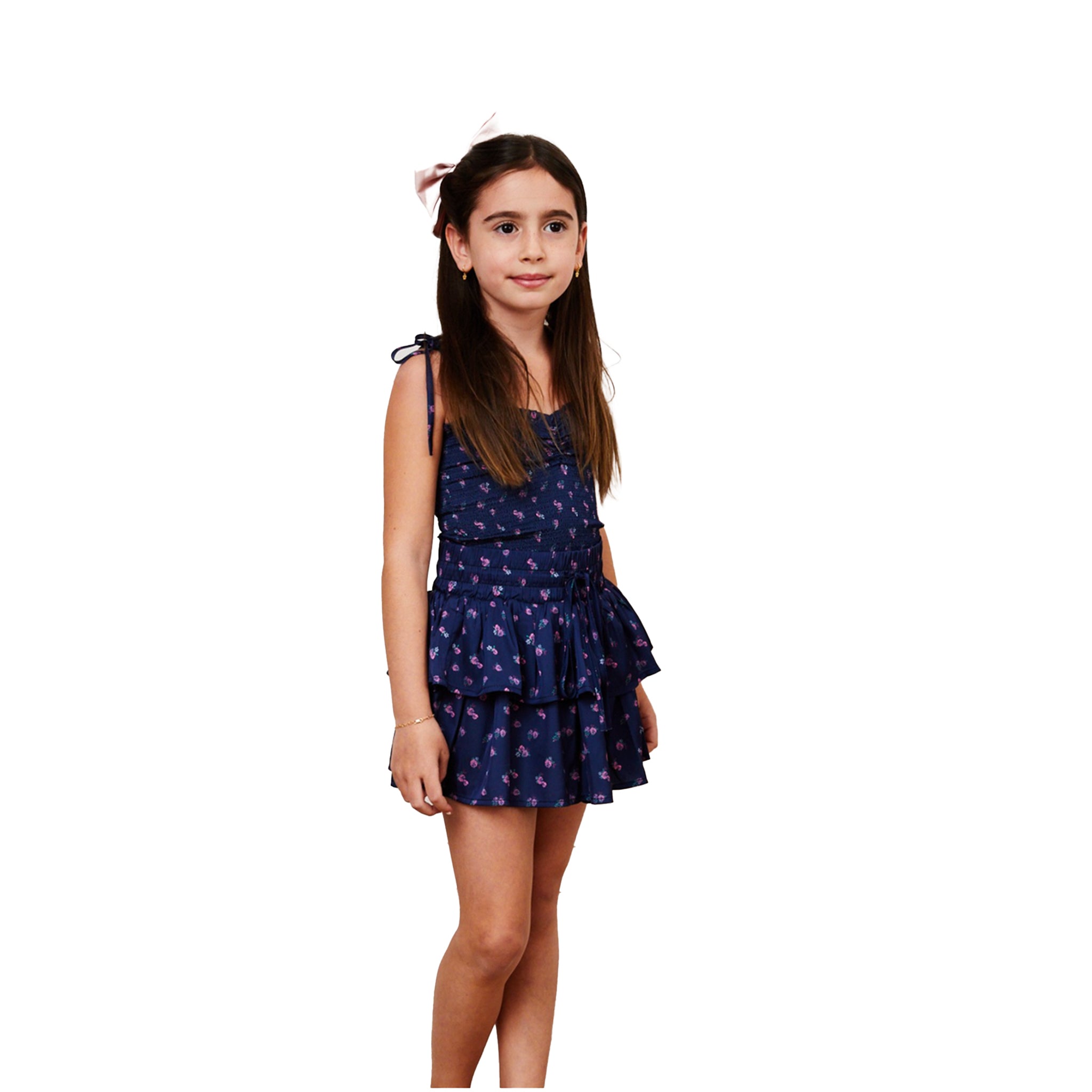 Georgia Rose Satin Smocked Top - Denny's