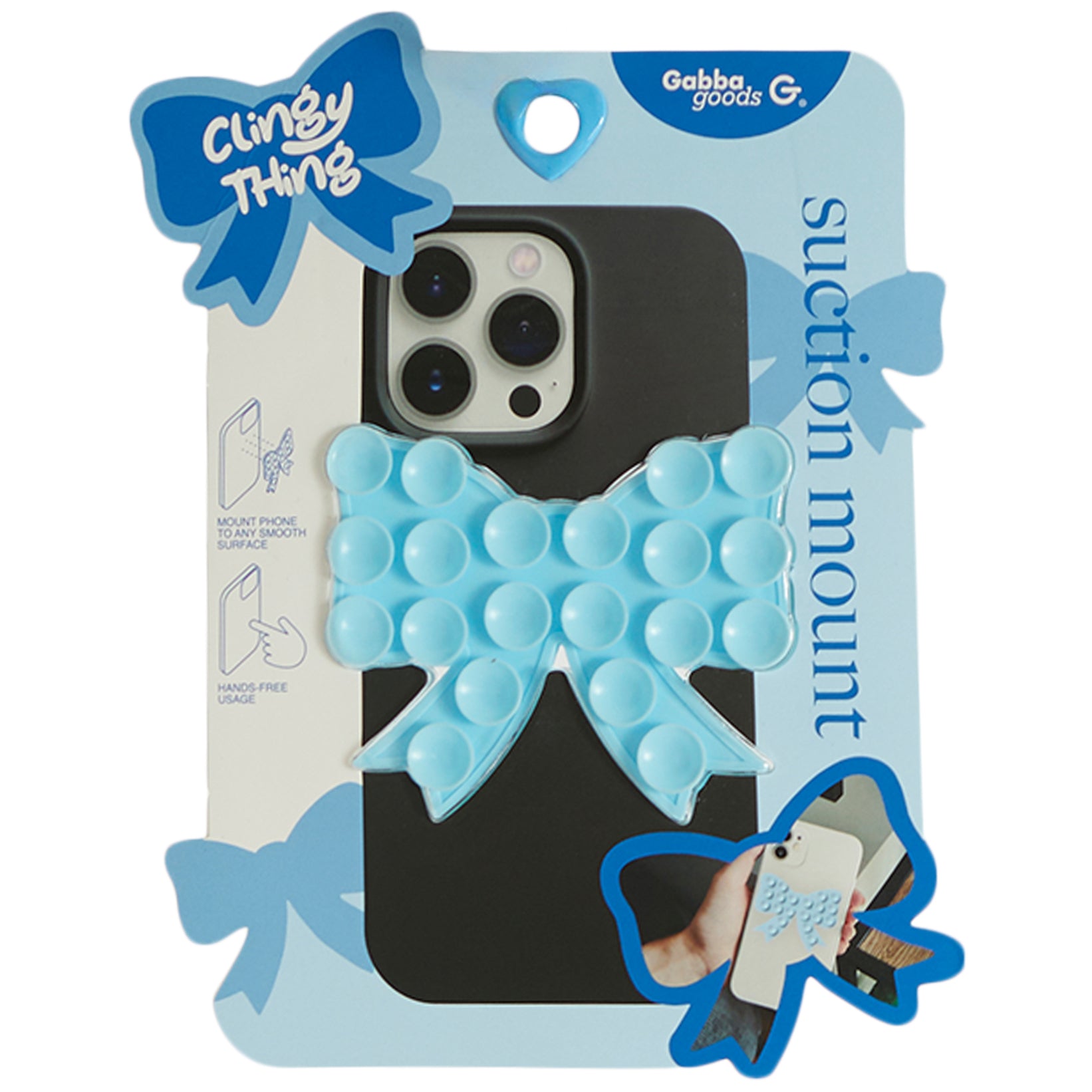 Blue Bow Phone Grip - Denny's