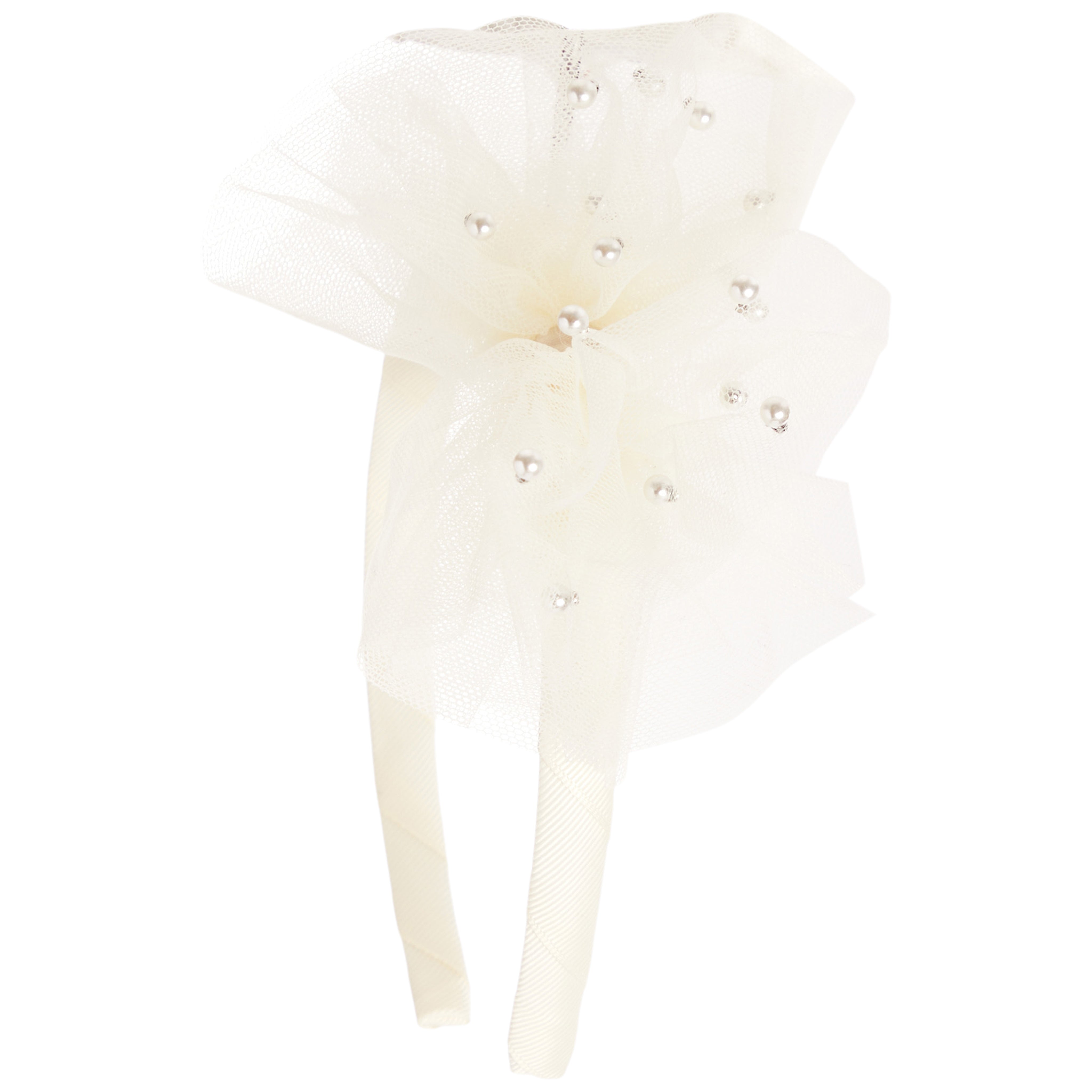 Pearl Tulle Bow Alice Band - Denny's