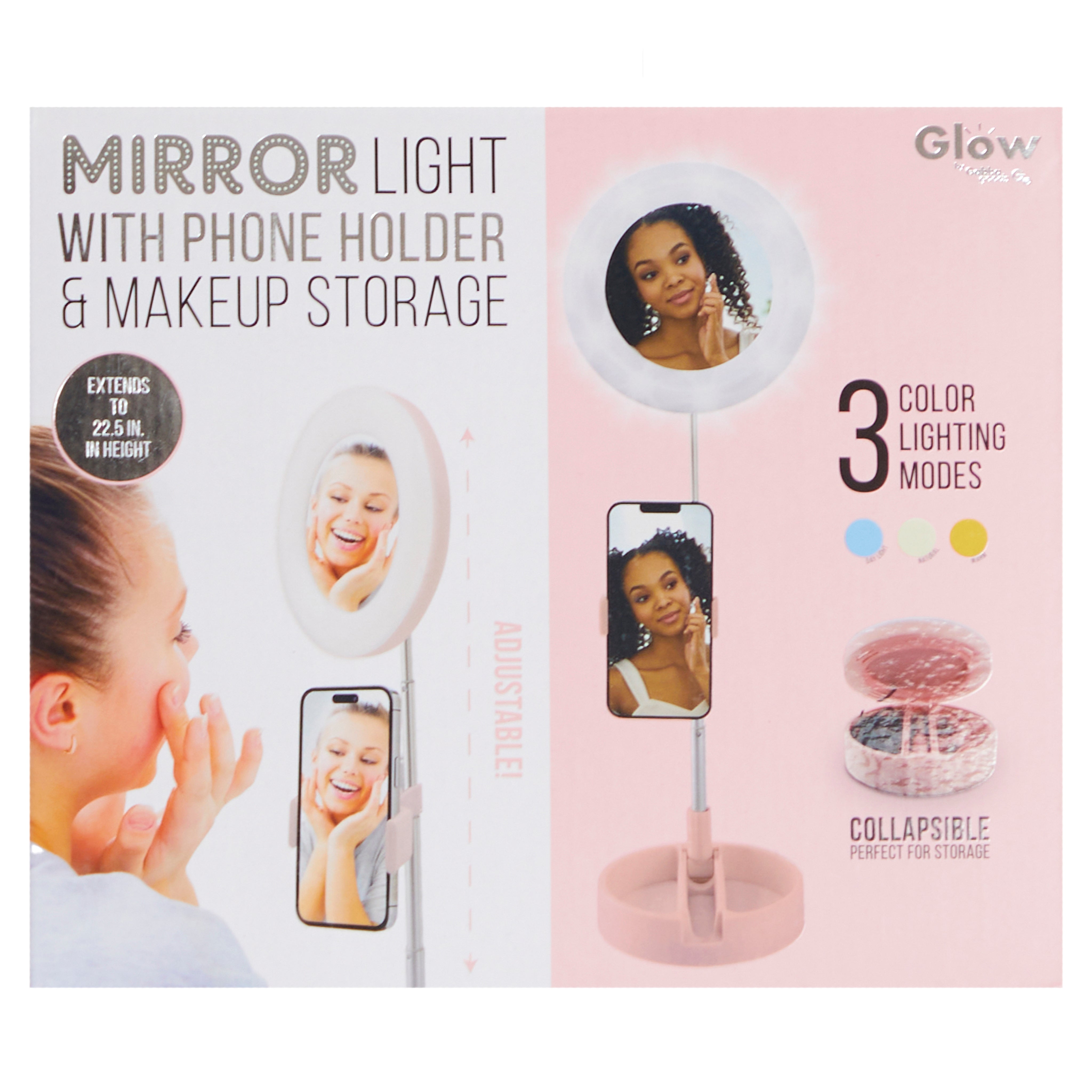 Glam Mirror Ring Light with Storage - Denny's
