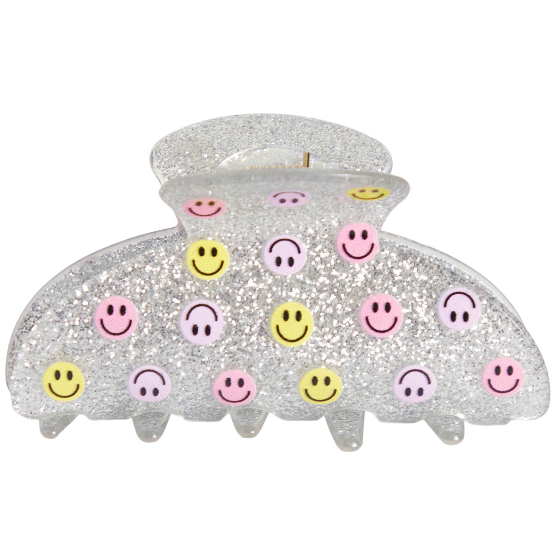 Smileys Silver Glitter Clip - Denny's