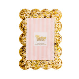 Rectangle Scalloped Gold Confetti Frame - Denny's