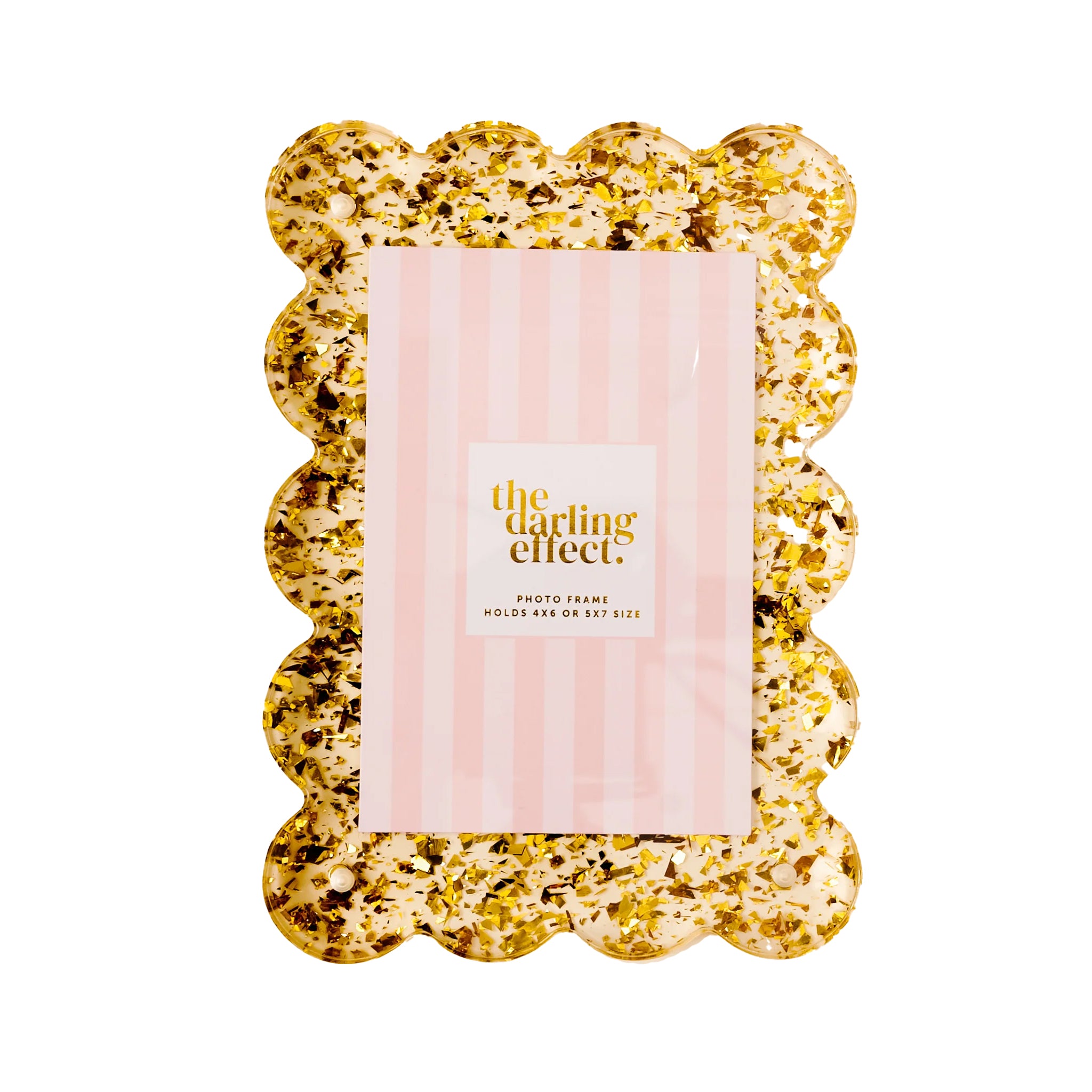 Rectangle Scalloped Gold Confetti Frame - Denny's