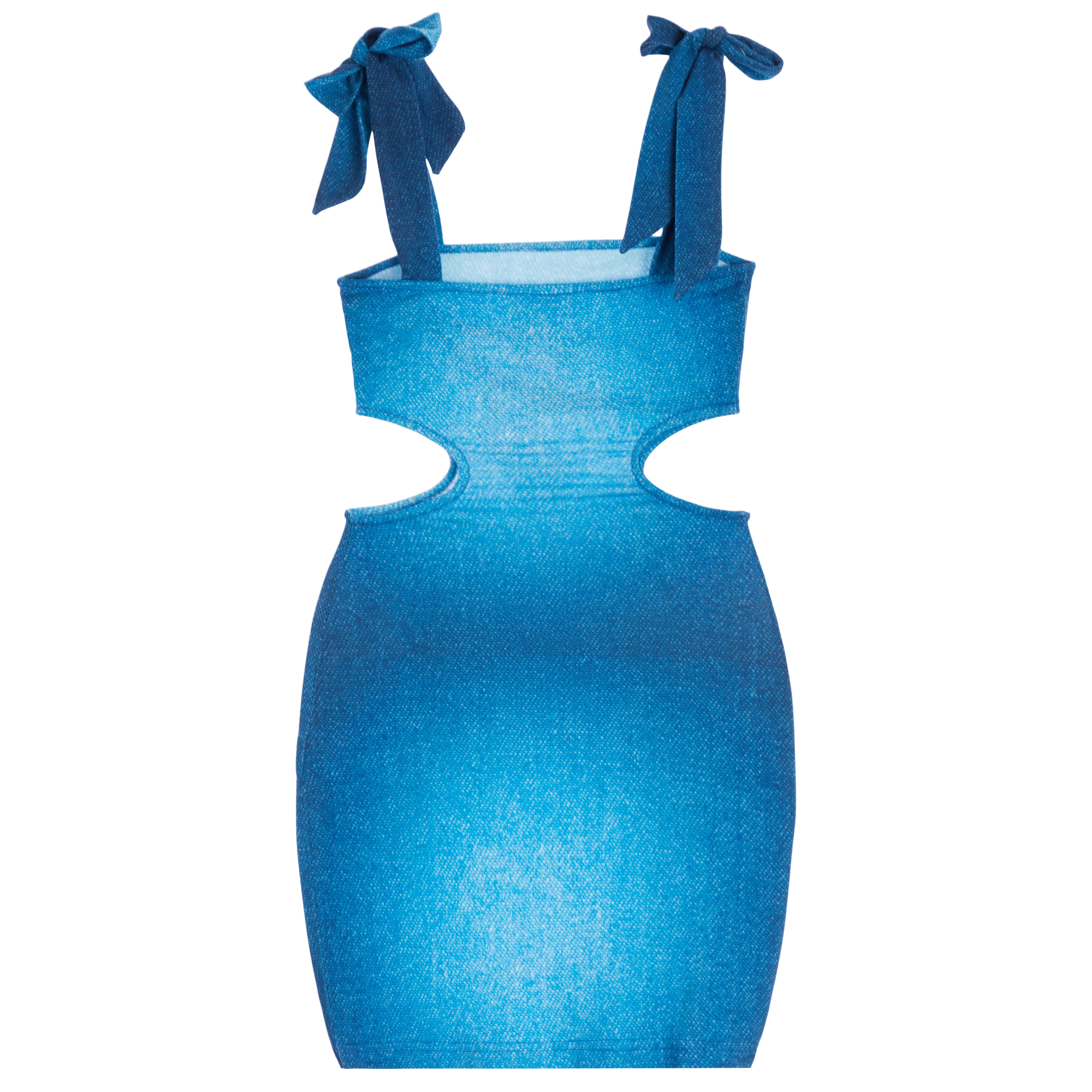 Vintage Jean Print Cutout Side Dress - Denny's