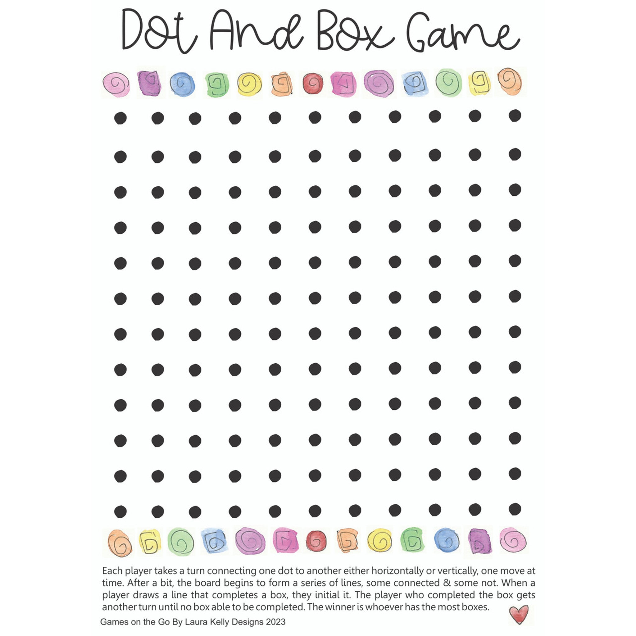 Games On The Go - Dot & Box Game - Denny's